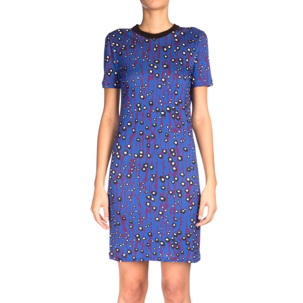 Carven abstract print jersey knit T-shirt dress